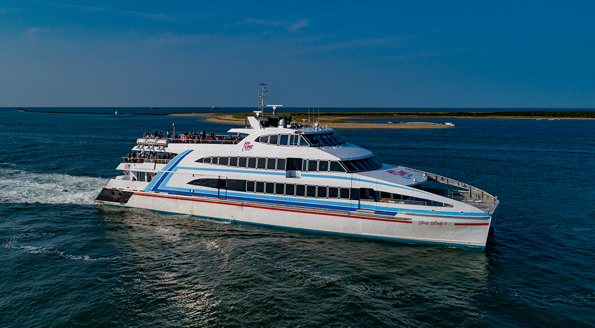 Grey Lady IV is a high-speed catamaran operating between Hyannis & Nantucket.