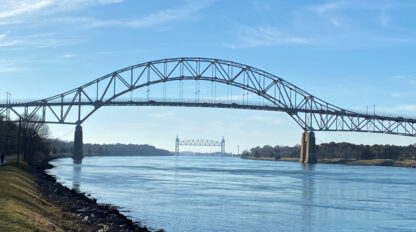 A bridge spanning over a body of water.