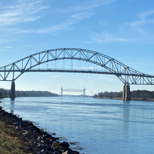 A bridge spanning over a body of water.