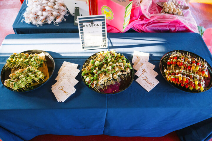 food platters on a table